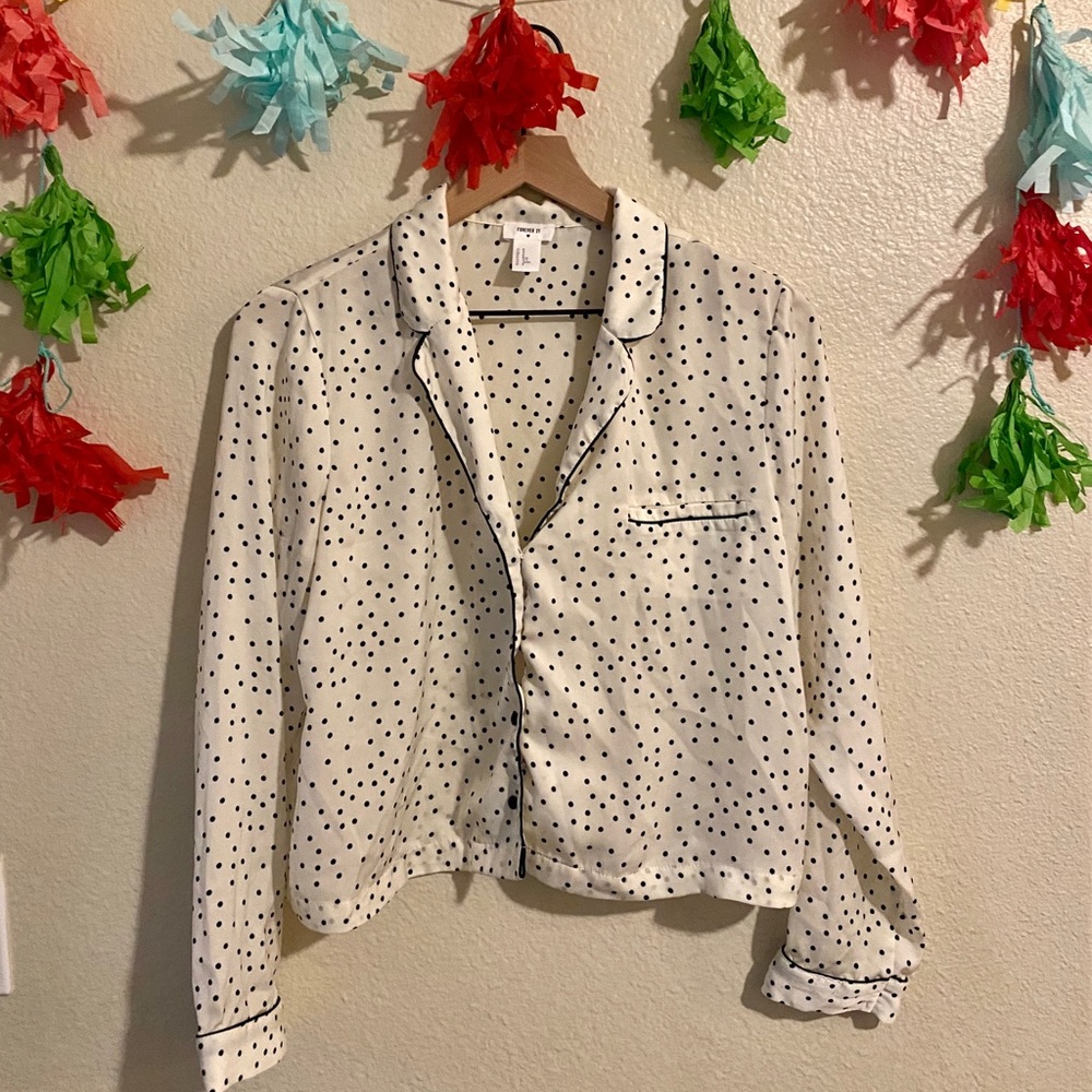 Silky Pajama Set | Polka Dot | PJs | Medium
